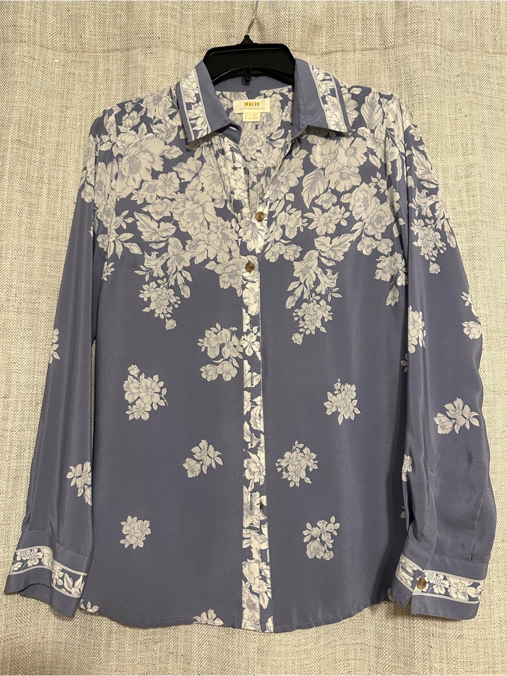 Anthropologie Blue Floral Button-Down Shirt